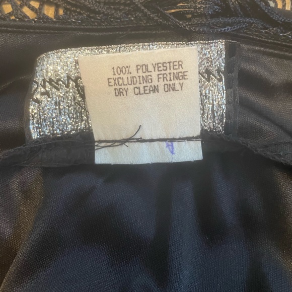 Vintage black fringe party dress. Size 9/10. All fringe intact, no rips, tears. - Picture 9 of 10